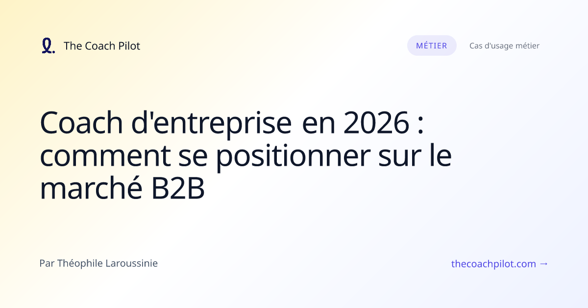 Coach en entreprise animant une séance avec un dirigeant