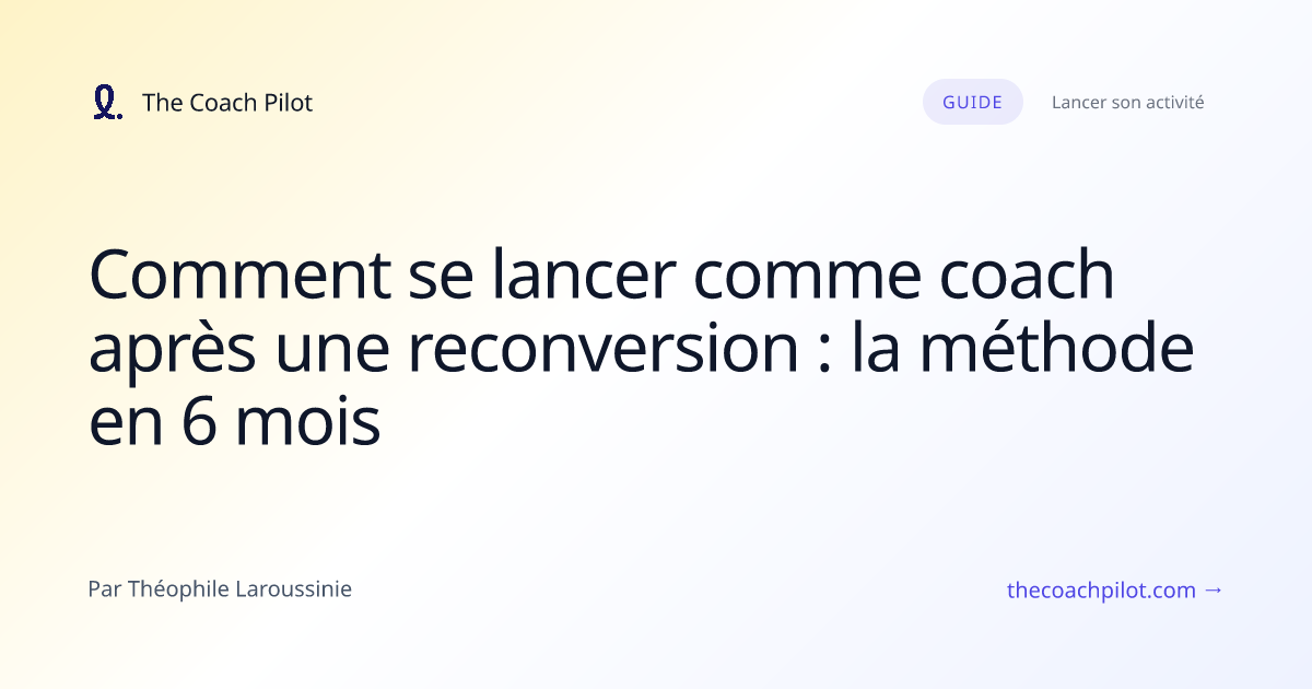 Coach indépendant en reconversion travaillant sur son lancement