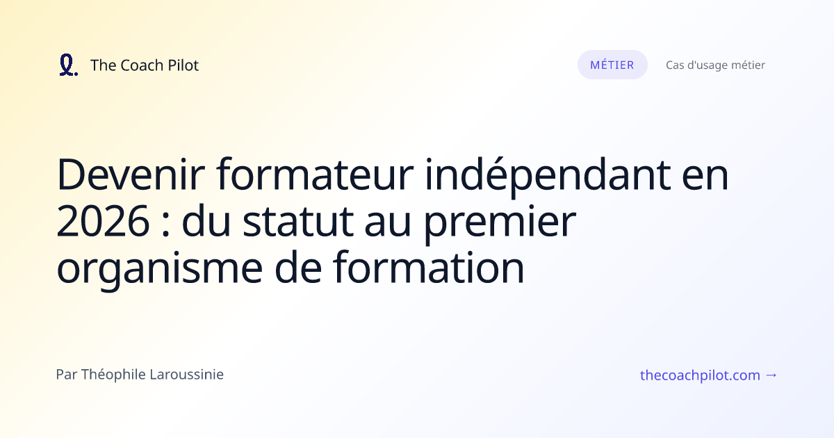 Formatrice indépendante animant une session de formation professionnelle
