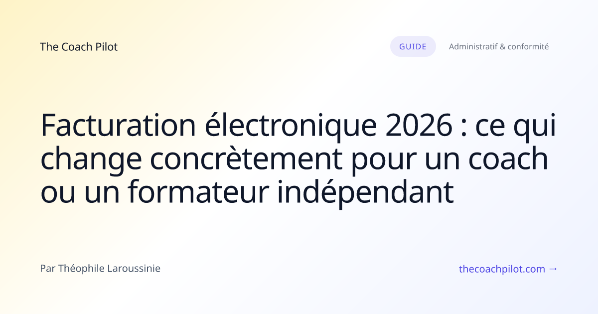 Coach indépendant préparant une facture électronique sur son ordinateur