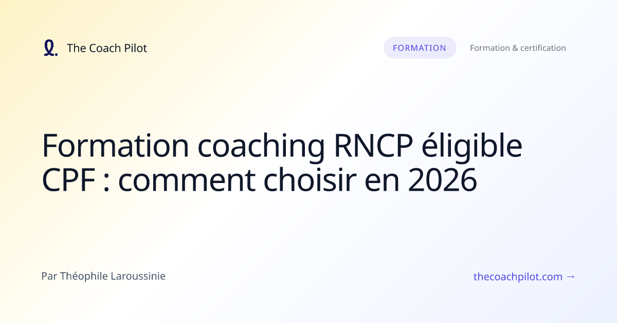 Étudiant en formation coaching RNCP en 2026