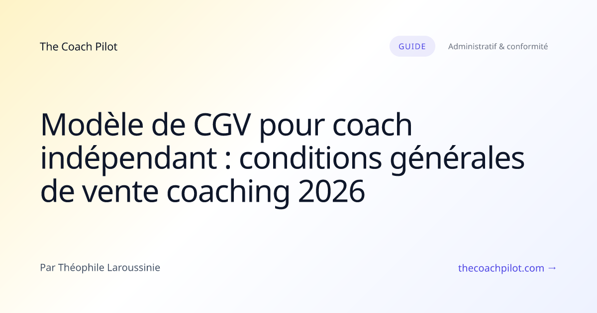 Conditions générales de vente d'un coach indépendant posées sur un bureau