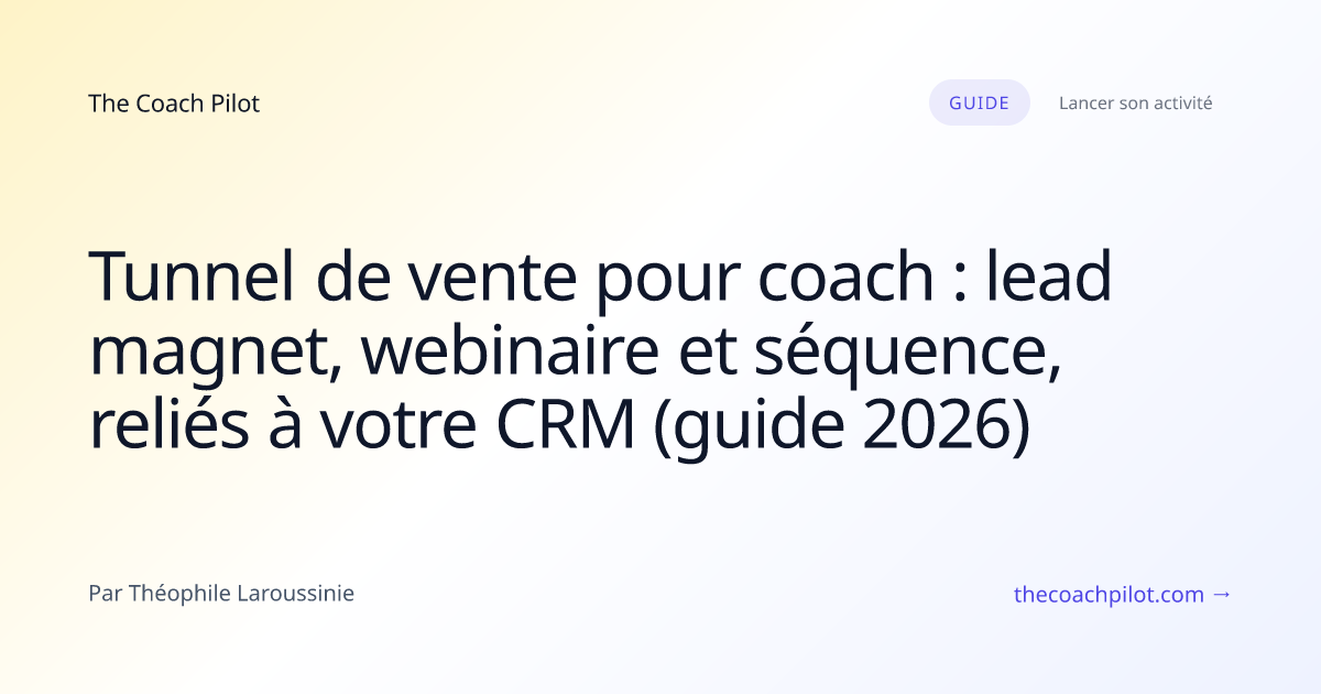 Vue d'un tunnel de vente : page de capture, page merci et séquence d'emails reliées au CRM